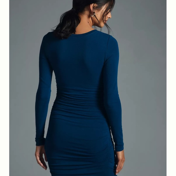 NWT Anthropologie Daily Practice ruched dress Navy Marin XL - Picture 3 of 10